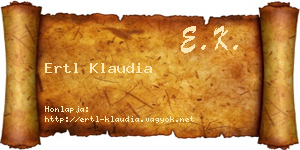 Ertl Klaudia névjegykártya