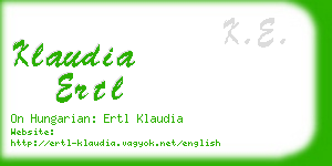 klaudia ertl business card